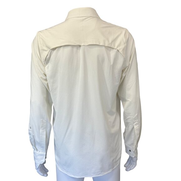 Coolibar Fiera Smart Shirt Mens M White UPF 50+ Polyester Spandex UV Protection - Picture 2 of 8